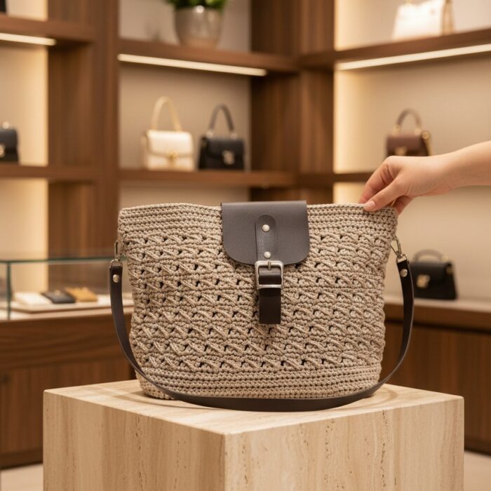Doruk model bej omuz çantası